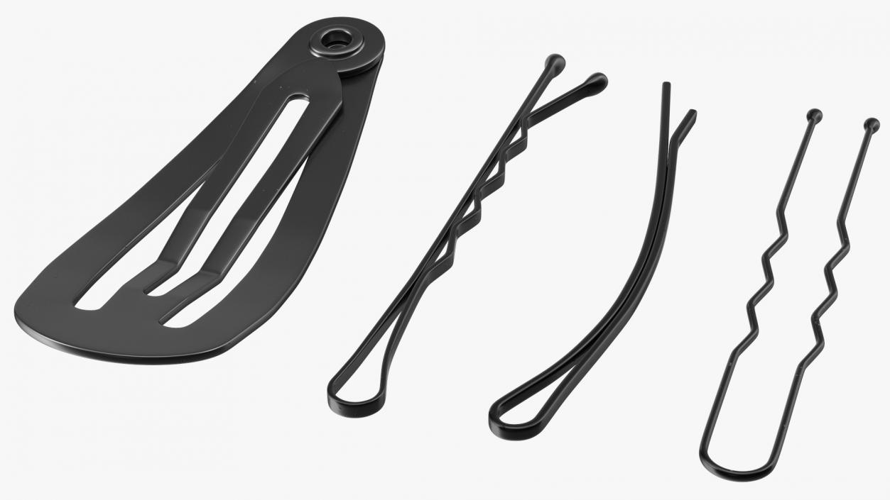 Hairpin Set Black 3D