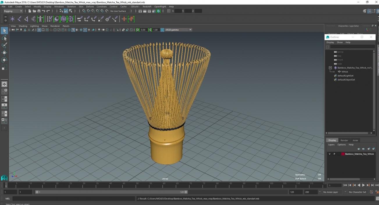 3D Bamboo Matcha Tea Whisk model