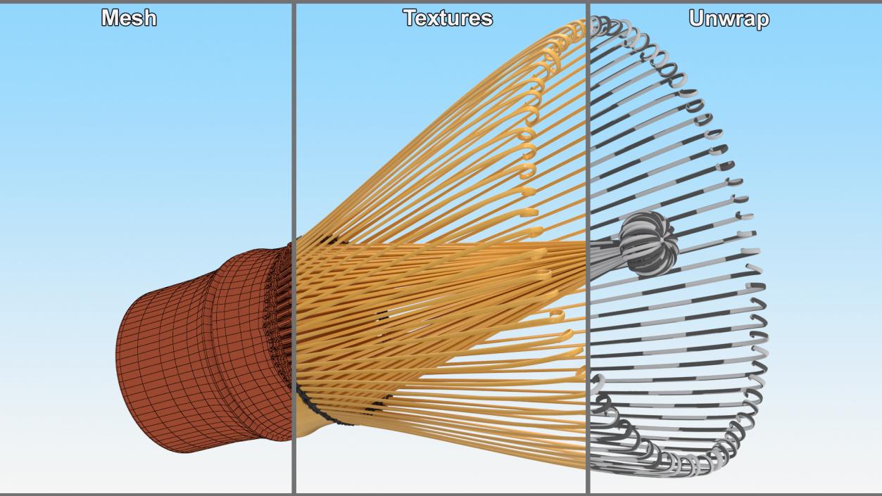 3D Bamboo Matcha Tea Whisk model