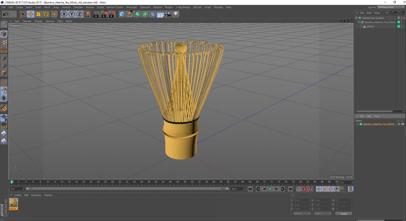 3D Bamboo Matcha Tea Whisk model