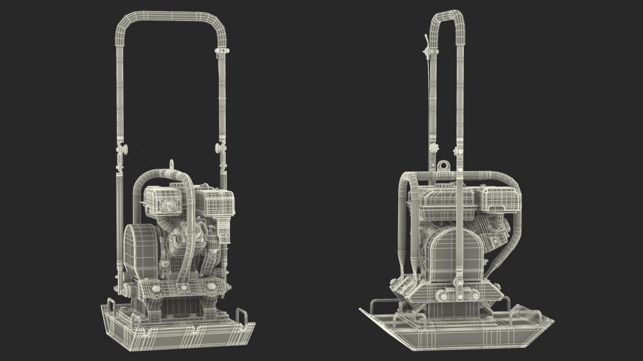 3D Gasoline Vibratory Plate Compactor Rigged