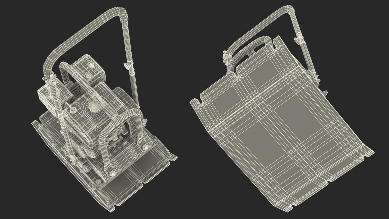 3D Gasoline Vibratory Plate Compactor Rigged