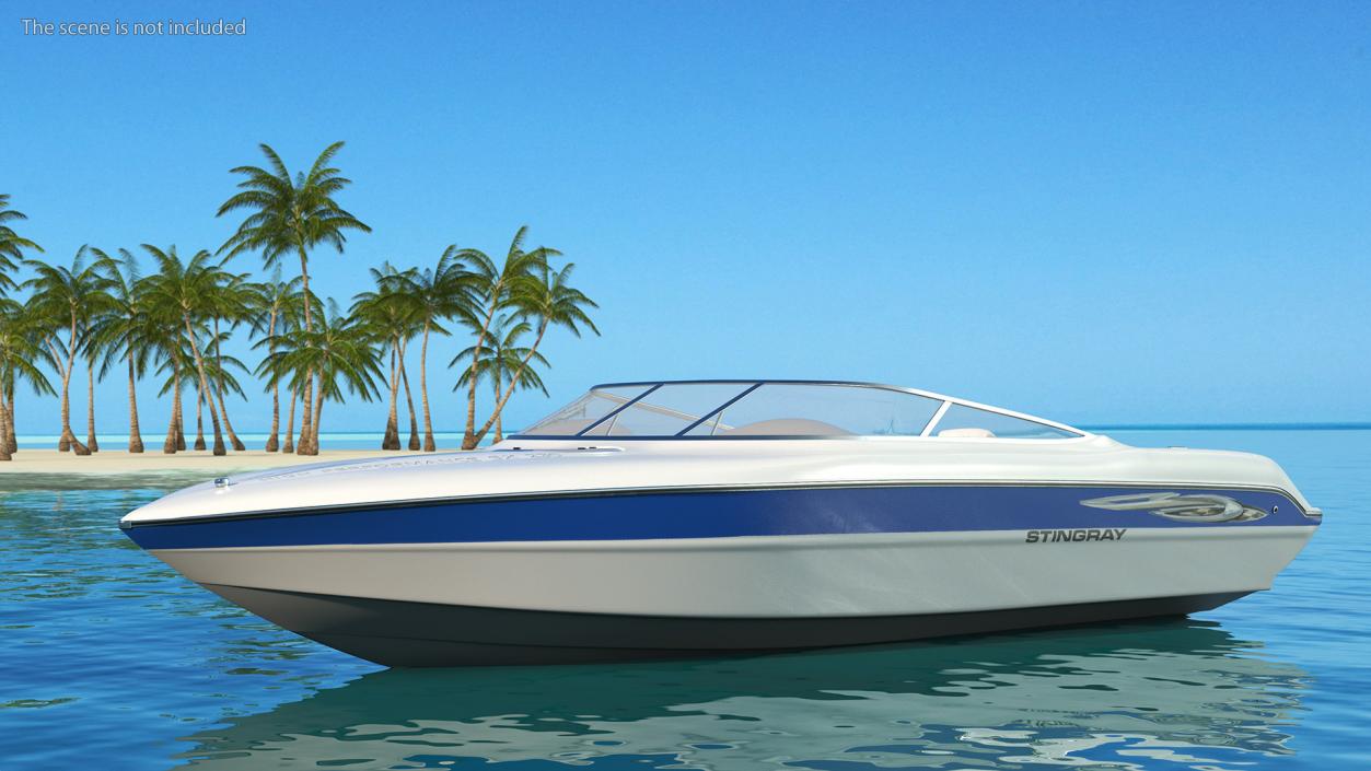 Deck Boat Stingray White 3D model