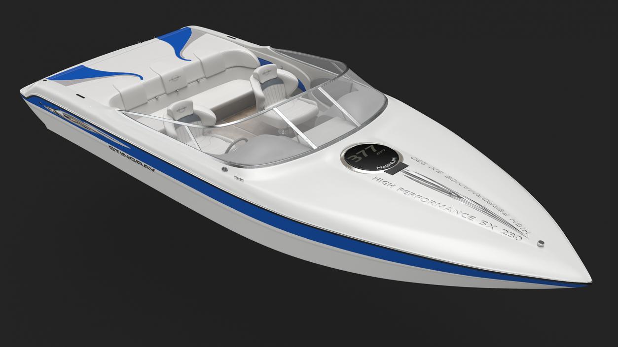 Deck Boat Stingray White 3D model