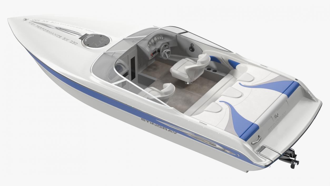 Deck Boat Stingray White 3D model