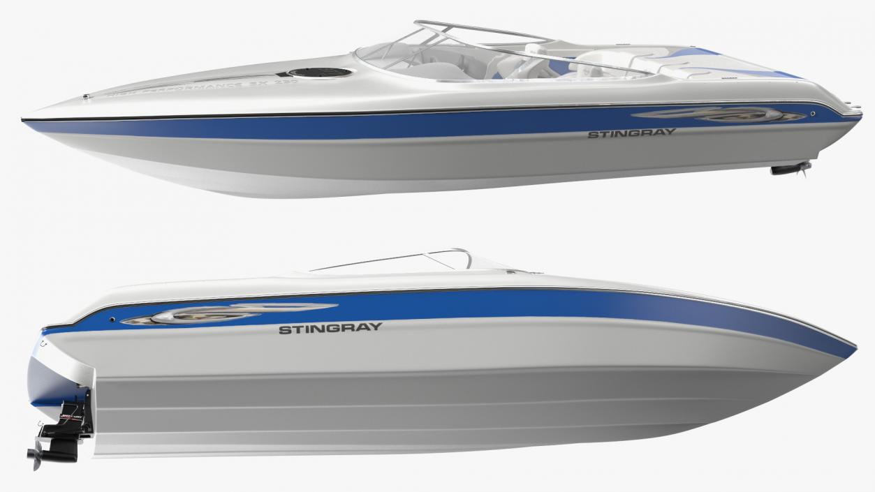 Deck Boat Stingray White 3D model