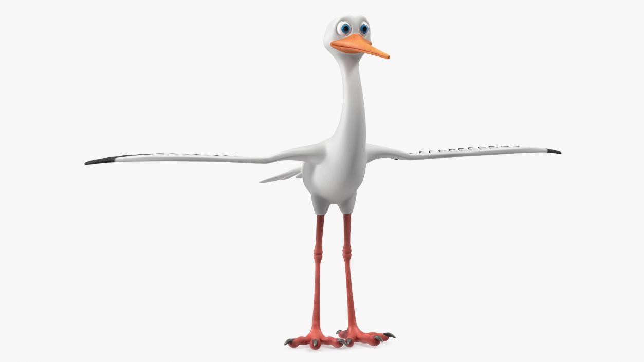 3D Stork Cartoon model