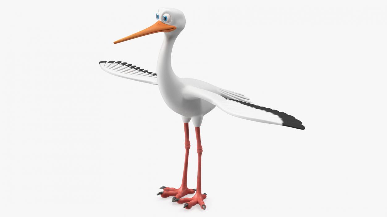 3D Stork Cartoon model