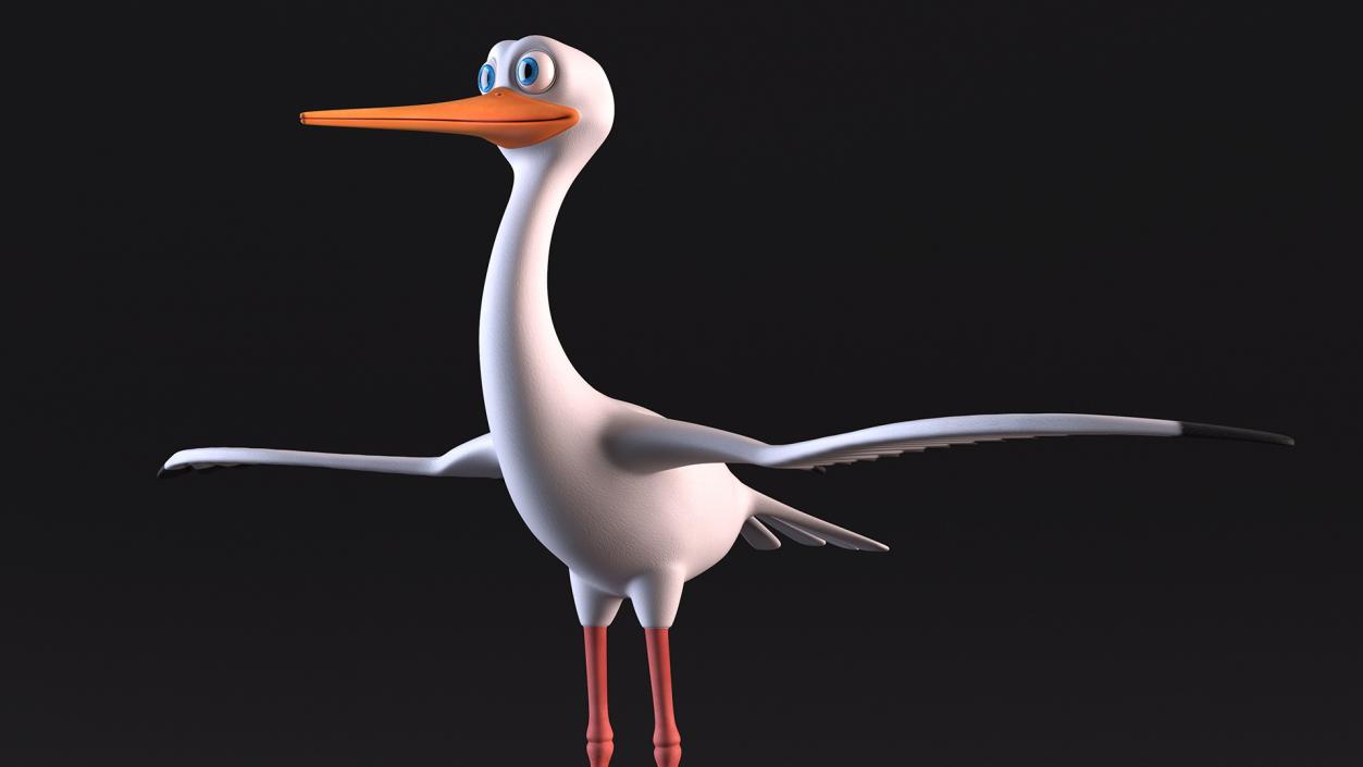 3D Stork Cartoon model