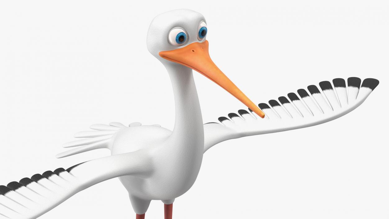 3D Stork Cartoon model