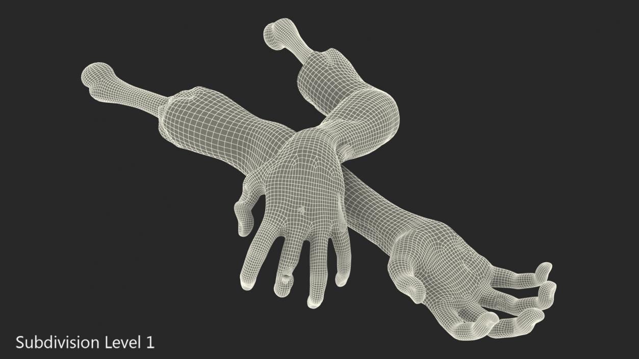 3D Scary Zombie Hands model