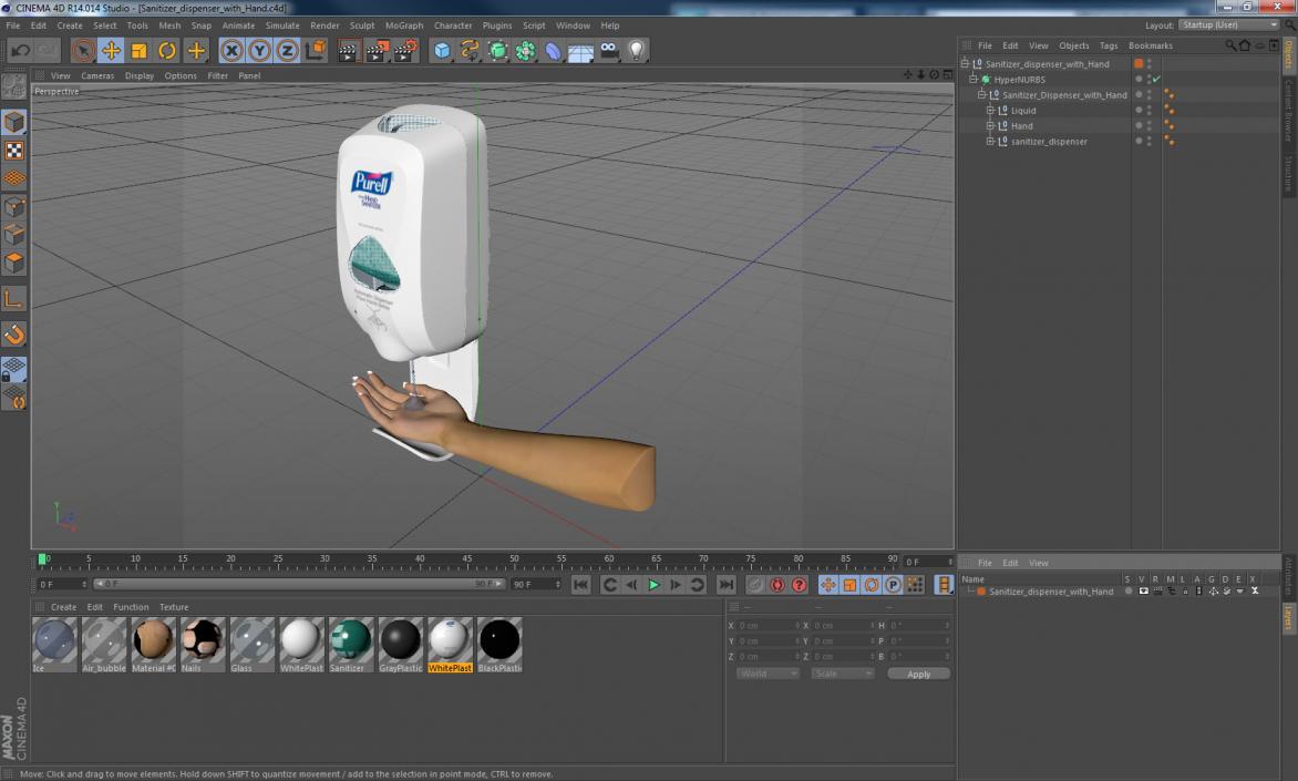 Sanitizer Dispenser with Hand 3D model