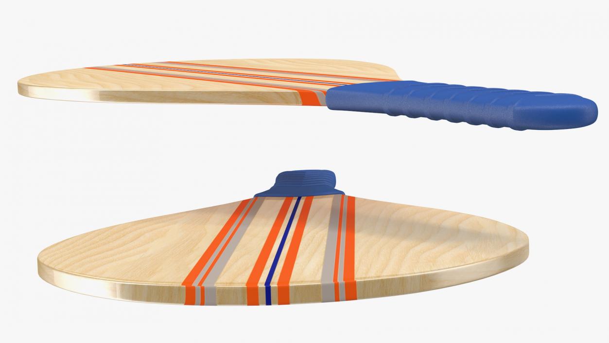 Wooden Frescobol Rackets 3D model