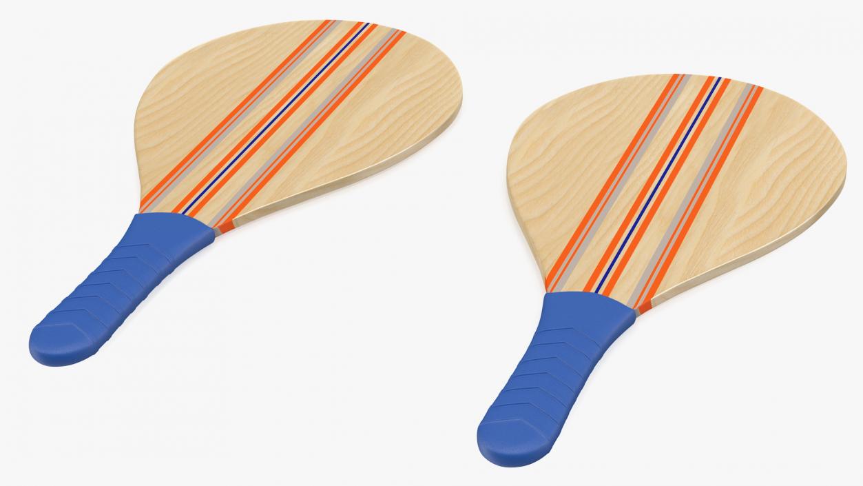 Wooden Frescobol Rackets 3D model