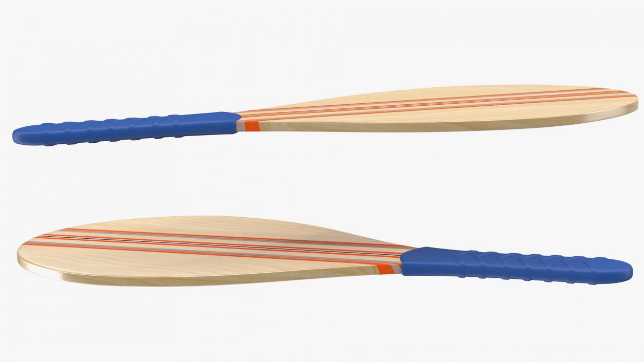 Wooden Frescobol Rackets 3D model