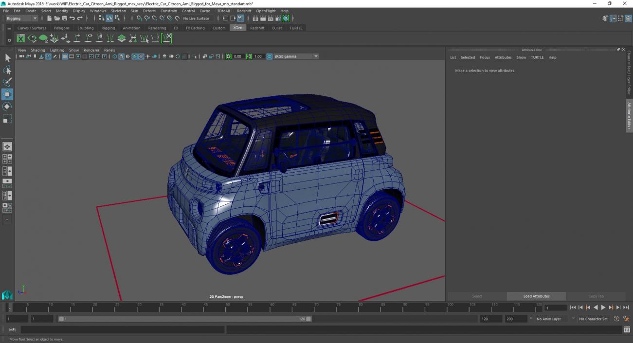 3D model Electric Car Citroen Ami Rigged for Maya