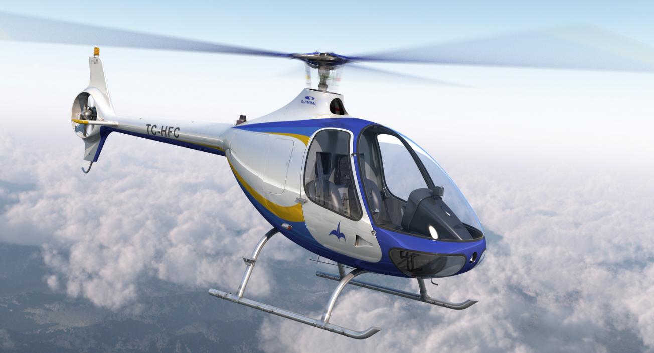 Private Helicopters Big Collection 3D model