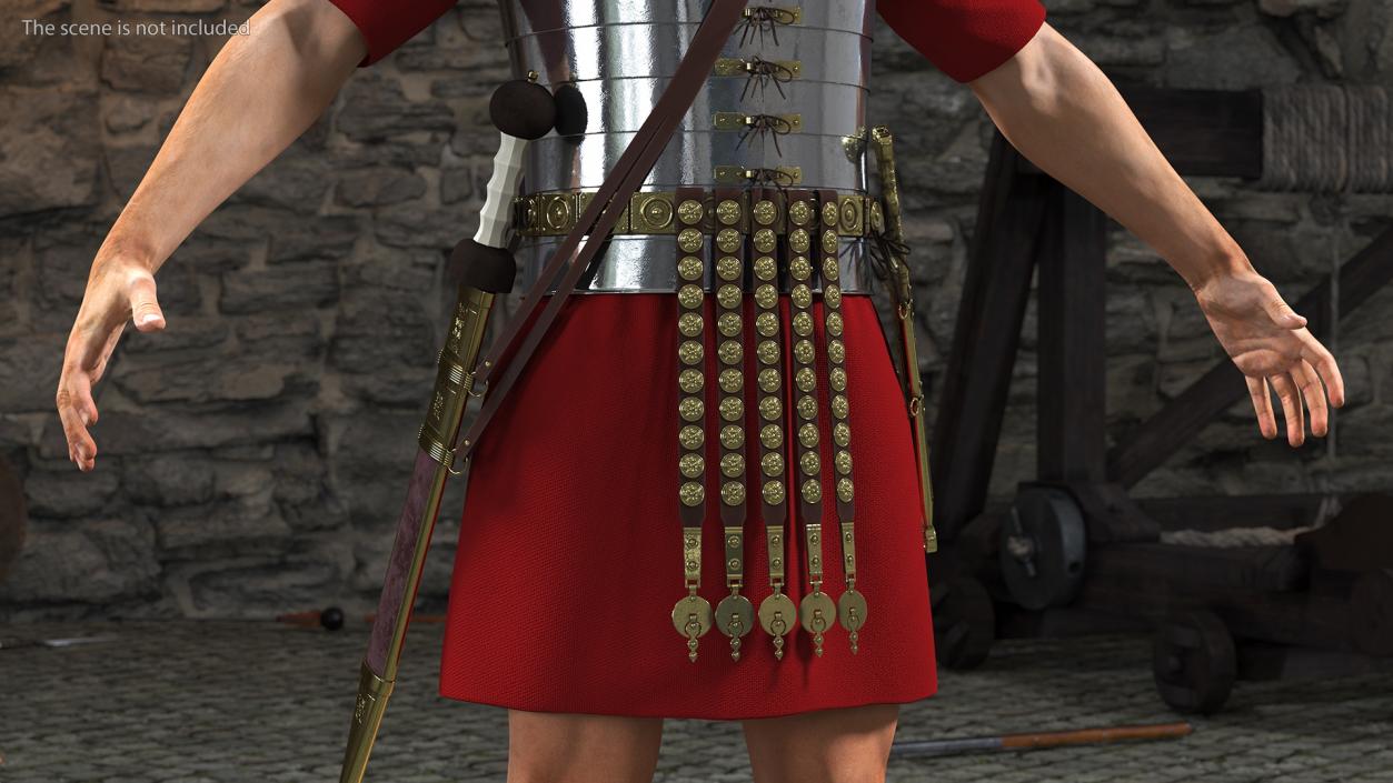 3D Roman Legionnaire A-Pose Fur model