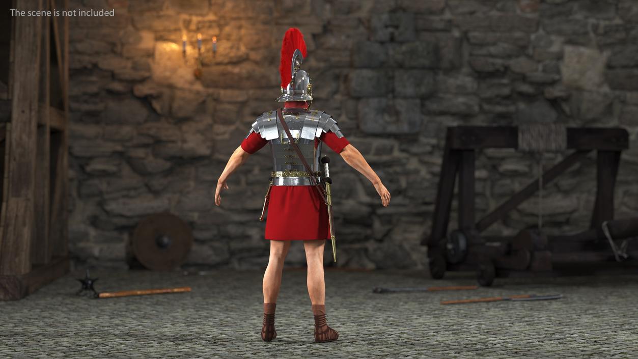 3D Roman Legionnaire A-Pose Fur model