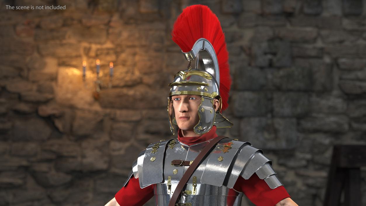 3D Roman Legionnaire A-Pose Fur model