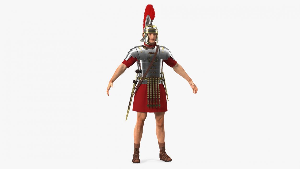 3D Roman Legionnaire A-Pose Fur model