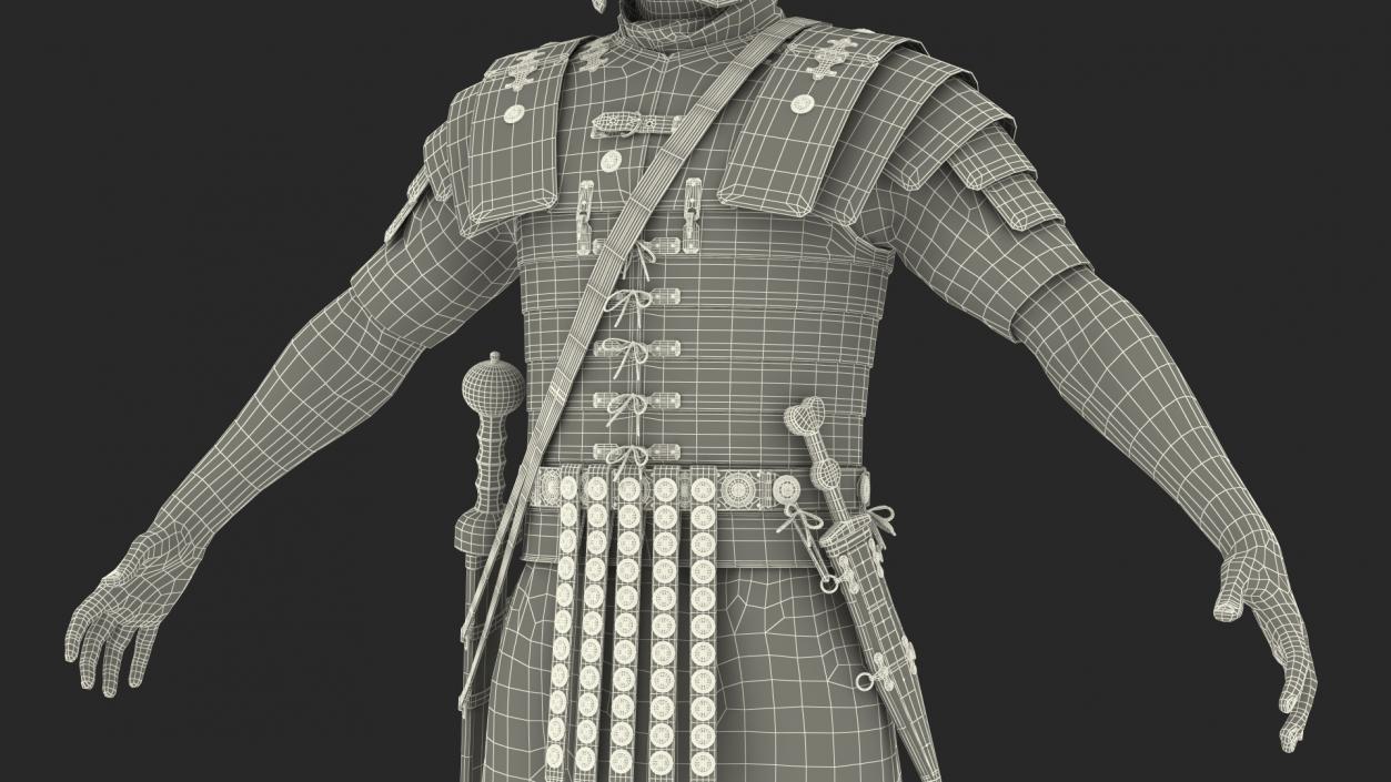 3D Roman Legionnaire A-Pose Fur model