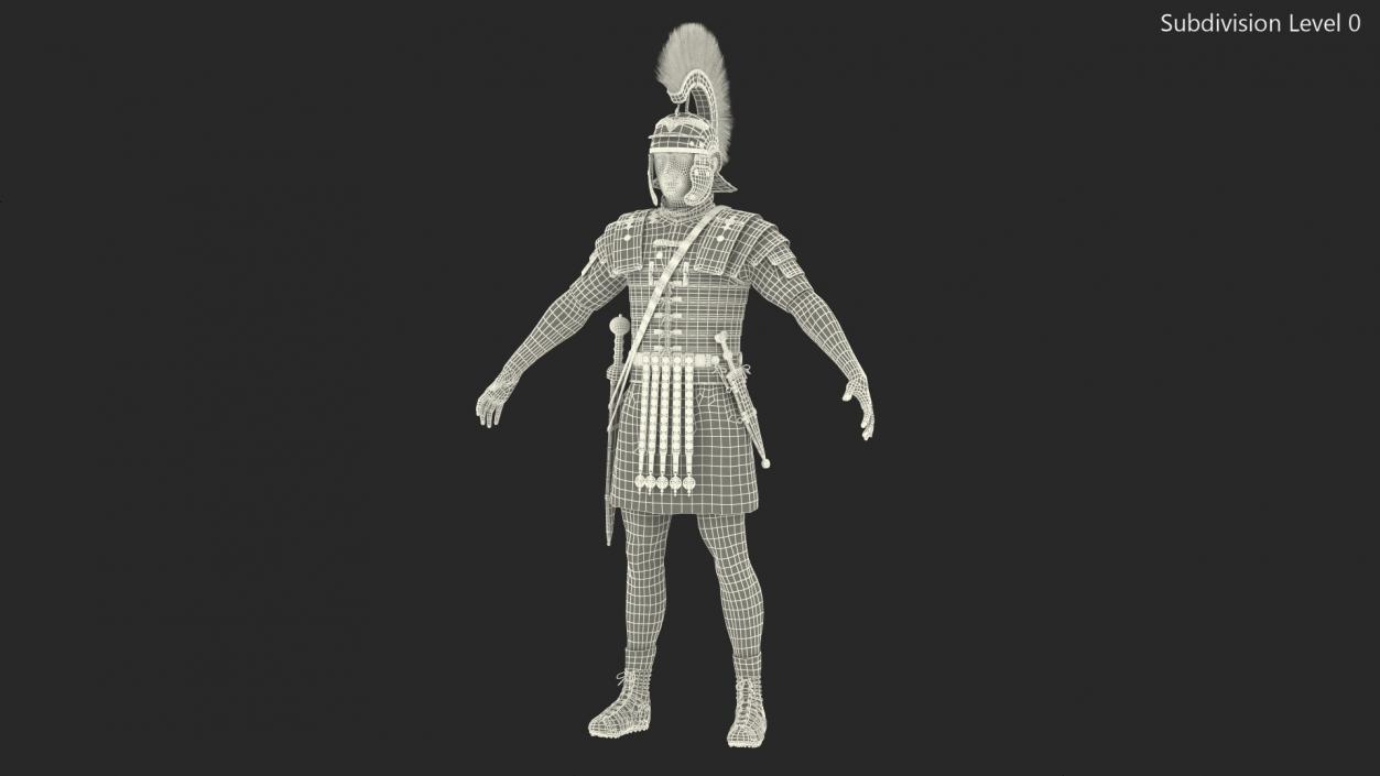 3D Roman Legionnaire A-Pose Fur model