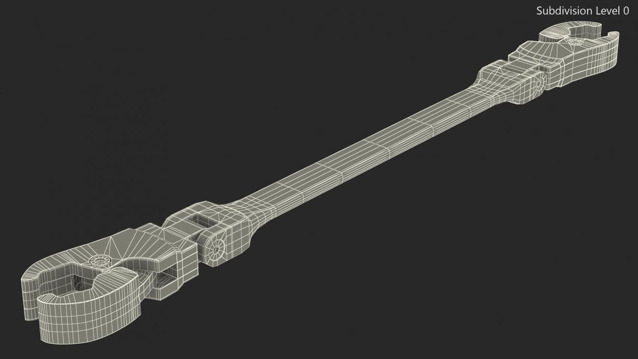 Steel Ratcheting Wrench 9mm 11mm 3D