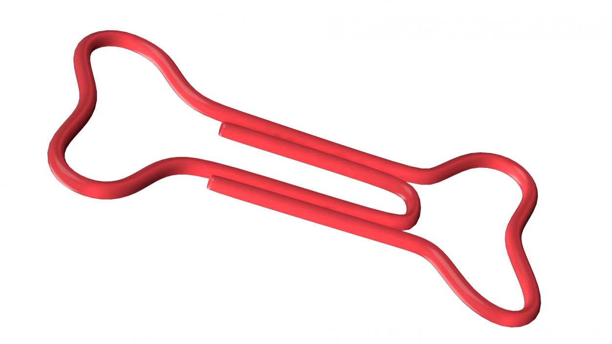 Bone Shaped Paper Clip 3D