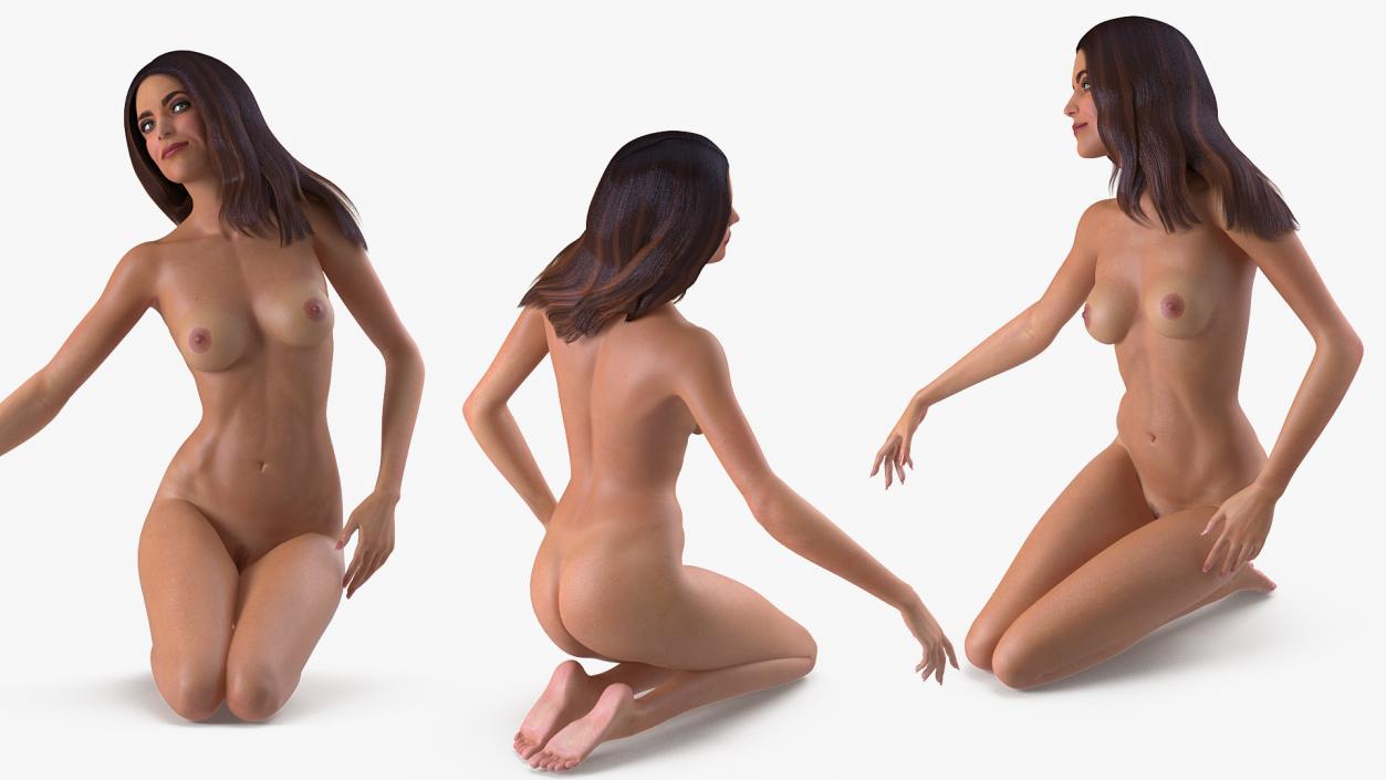 Nude Woman Rigged 3D