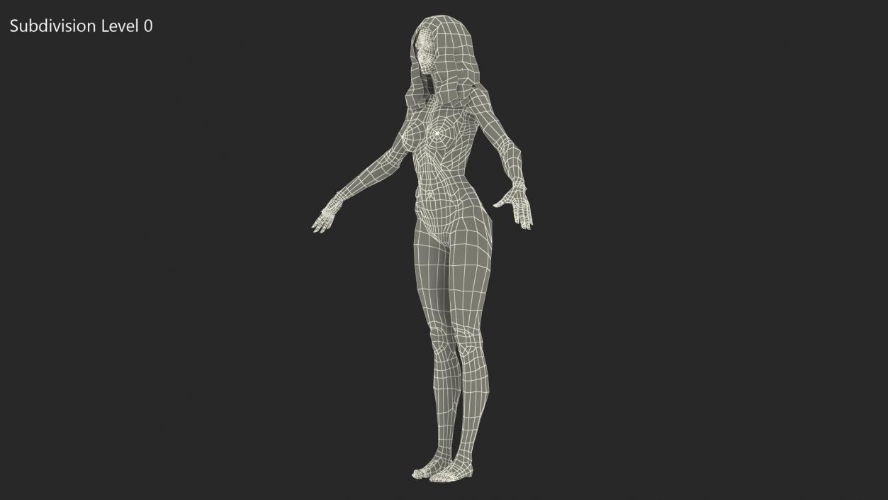 Nude Woman Rigged 3D