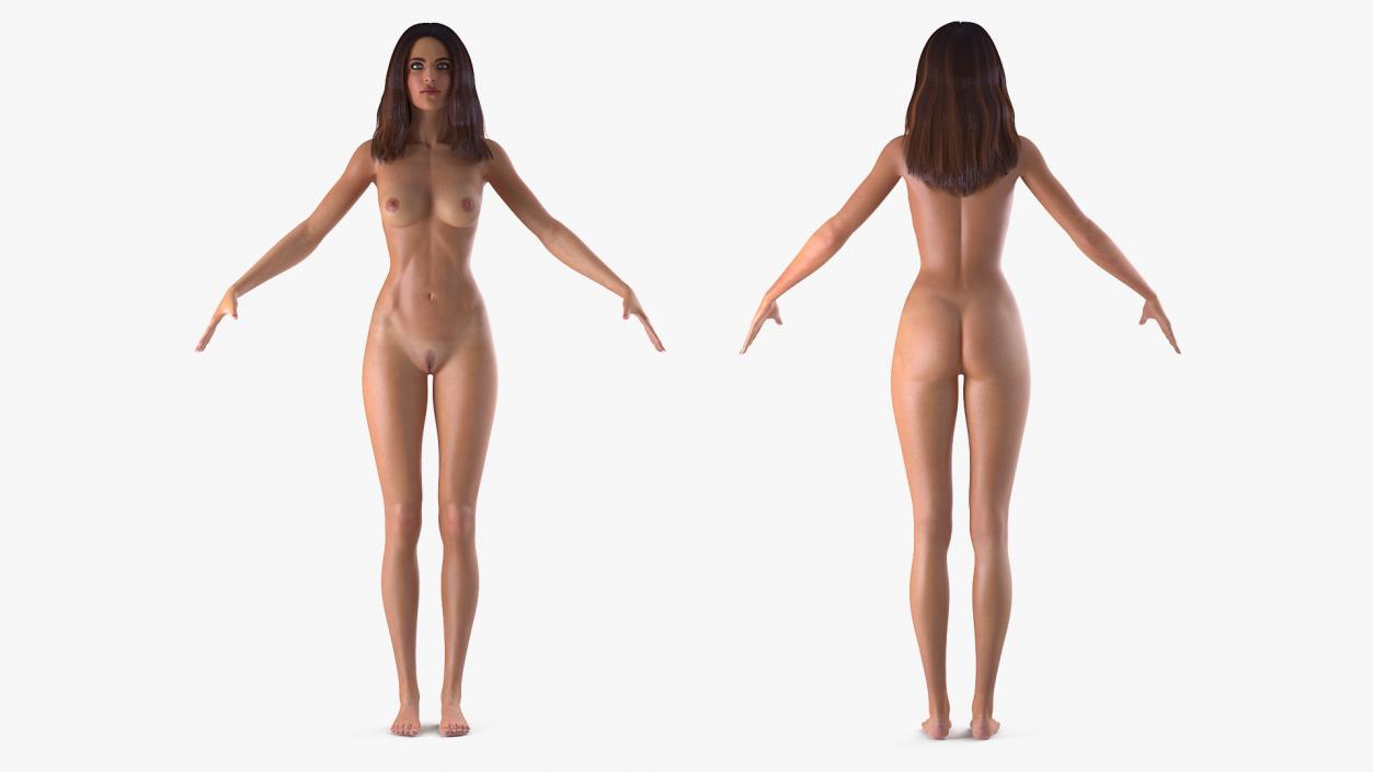 Nude Woman Rigged 3D