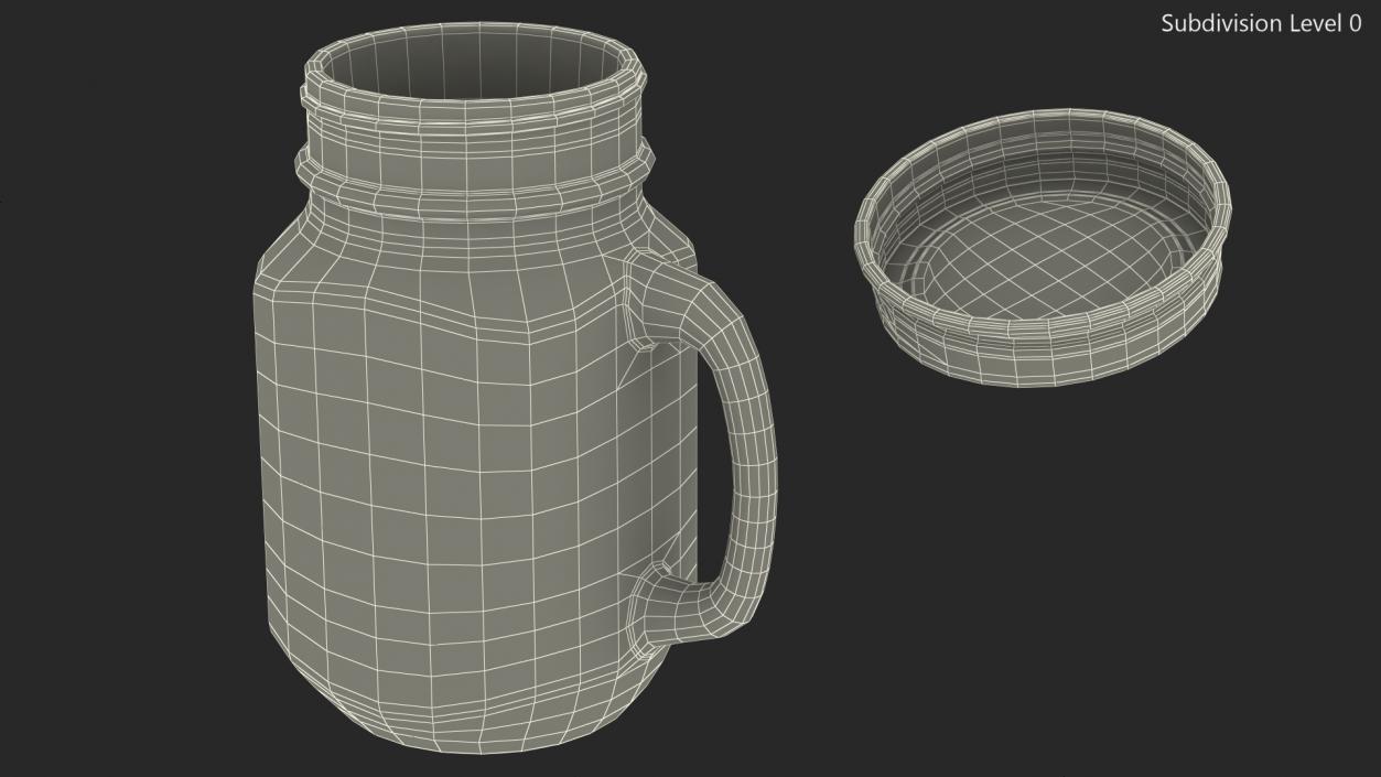 Drinking Jar with Handle 3D model