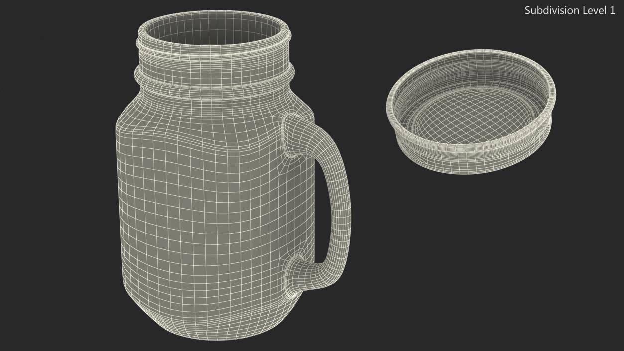 Drinking Jar with Handle 3D model