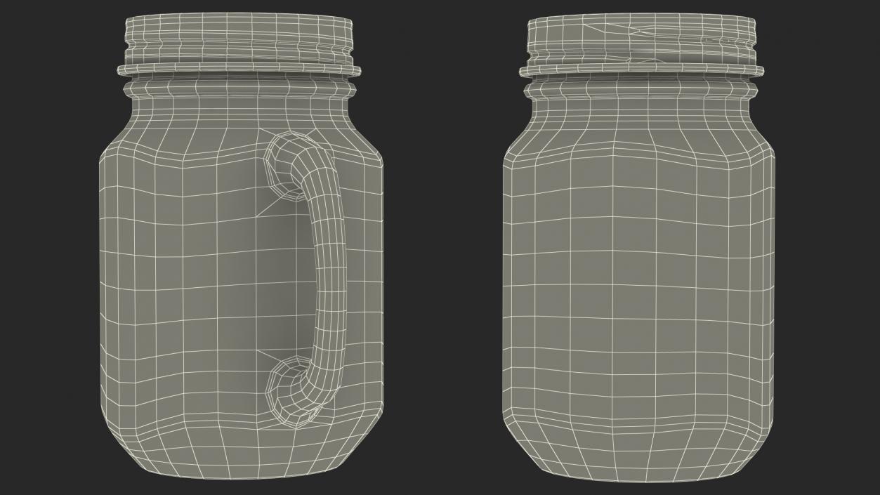 Drinking Jar with Handle 3D model