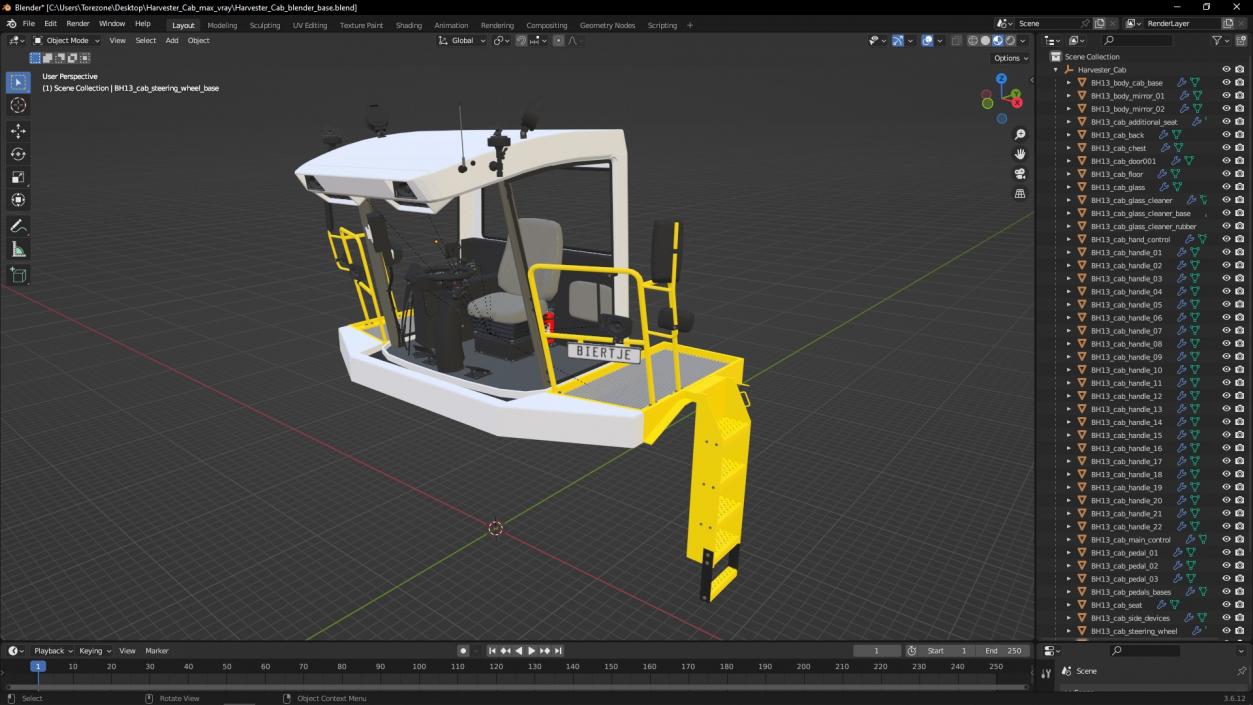 3D Harvester Cab model