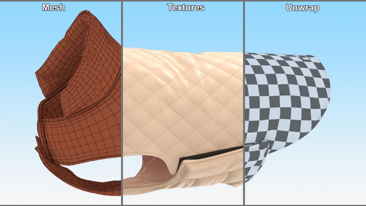 Dog Coat Beige 3D model