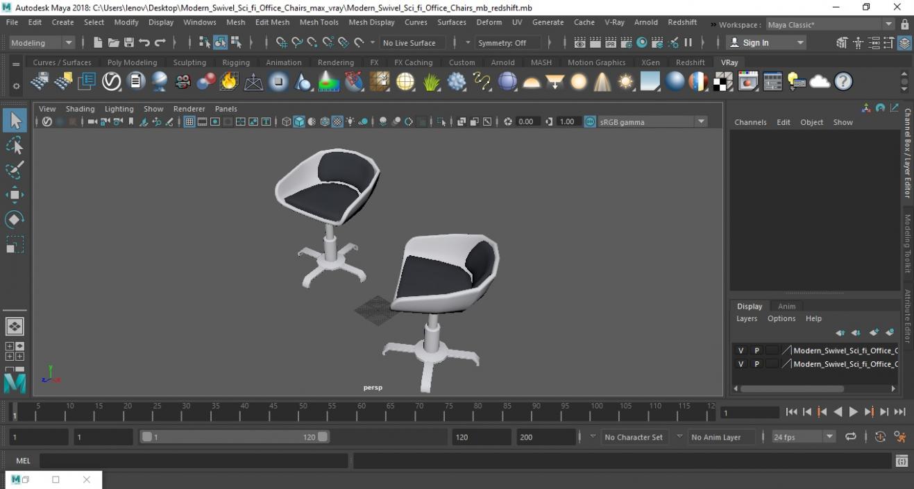 Modern Swivel Sci fi Office Chairs 3D model