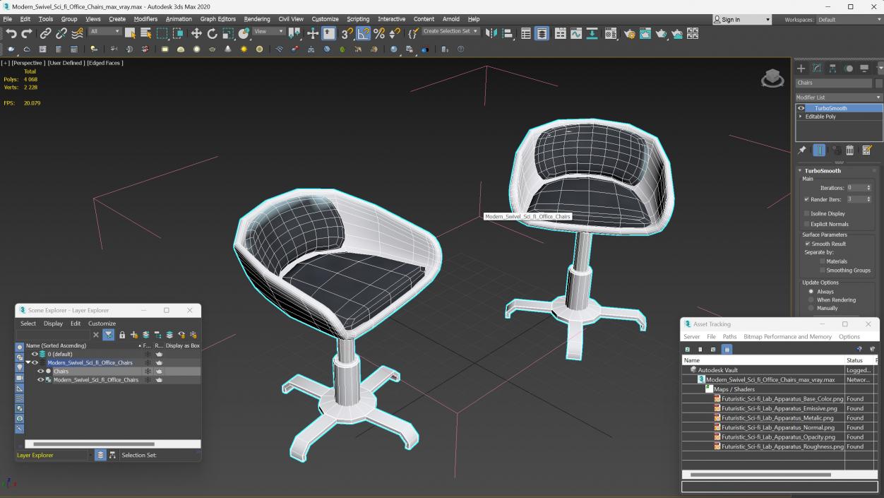 Modern Swivel Sci fi Office Chairs 3D model