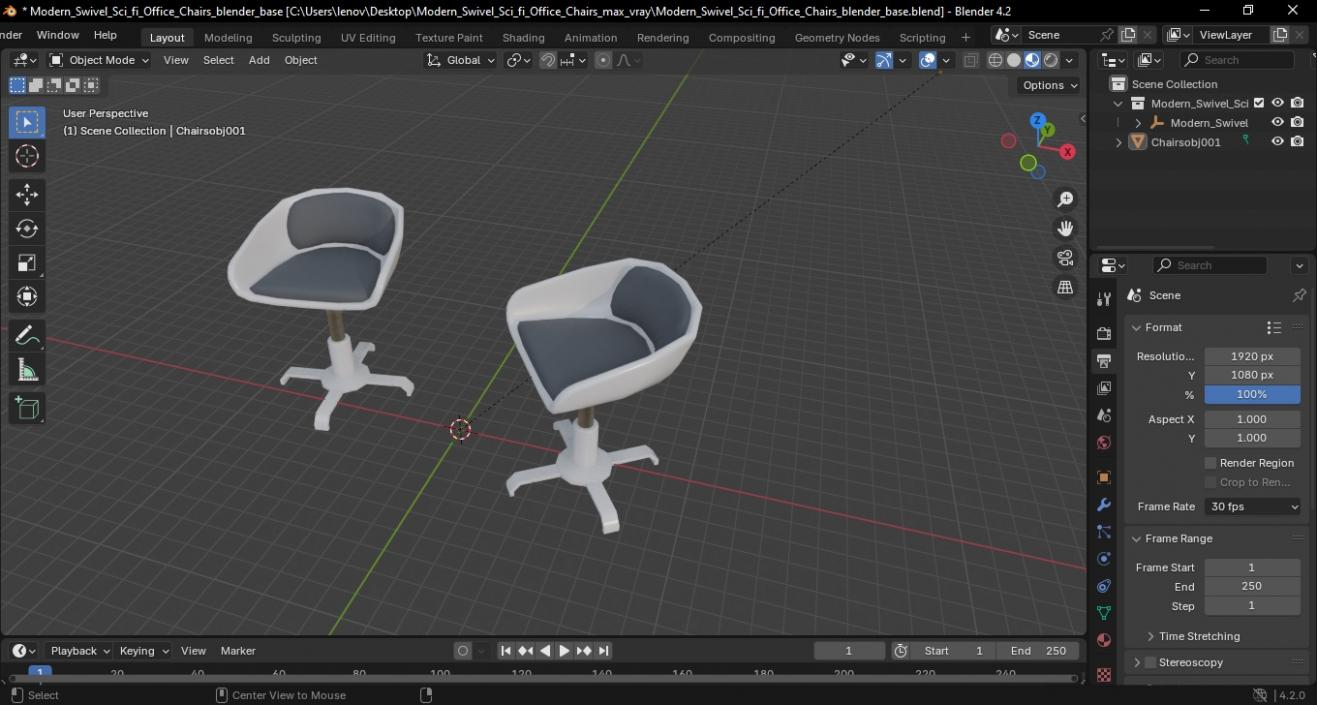 Modern Swivel Sci fi Office Chairs 3D model