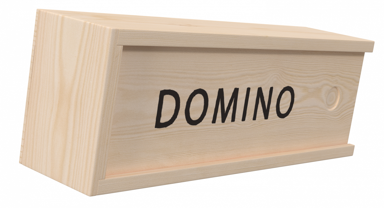 Domino Knuckles in Wooden Box 3D model