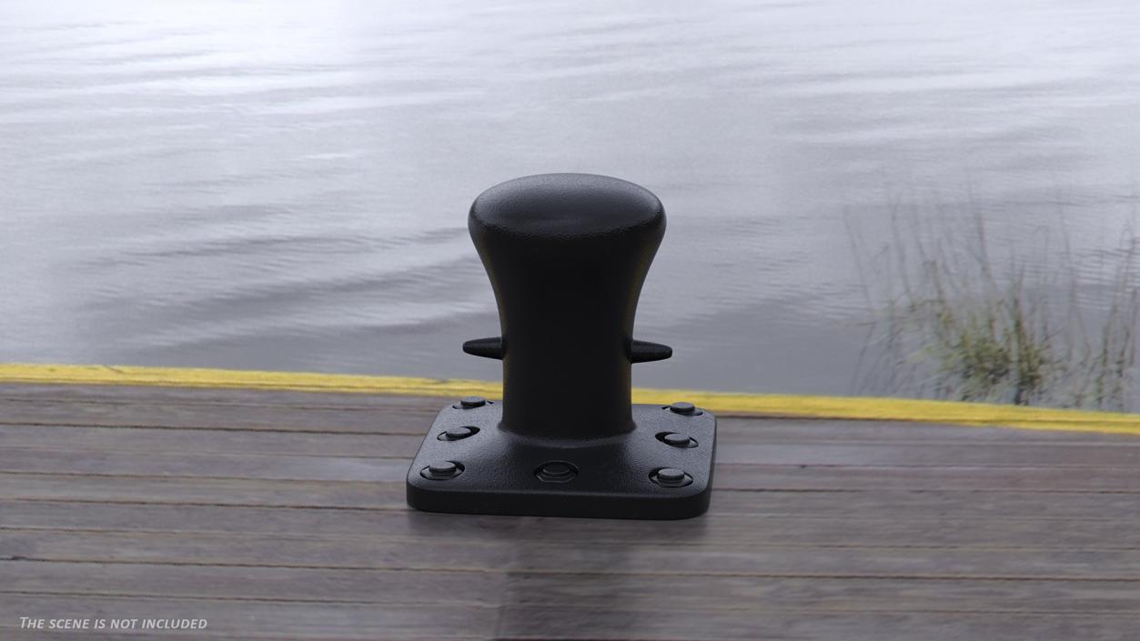 3D Mooring Bollard Black