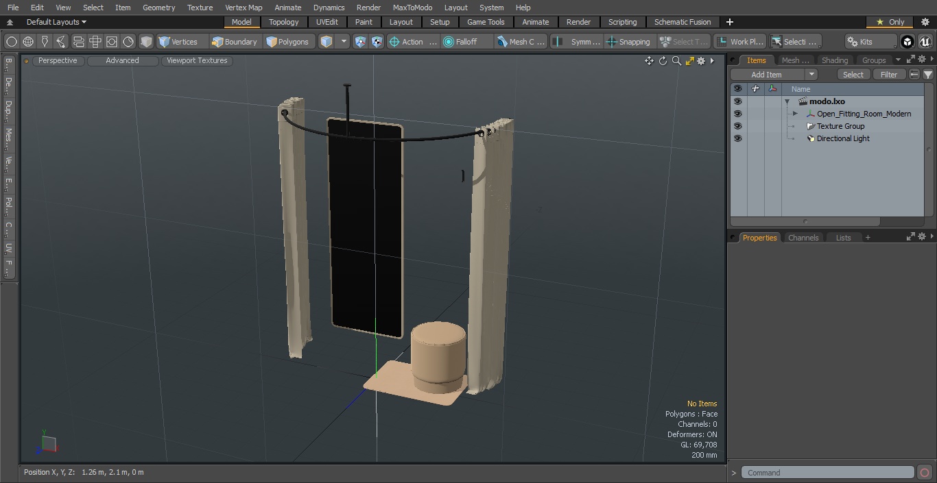 Open Fitting Room Modern 3D model