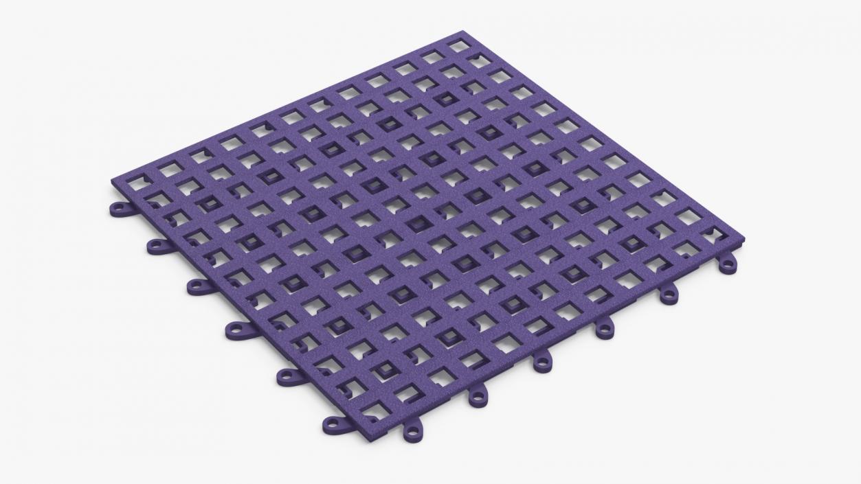 Plastic Floor Mat Tile Blue 3D