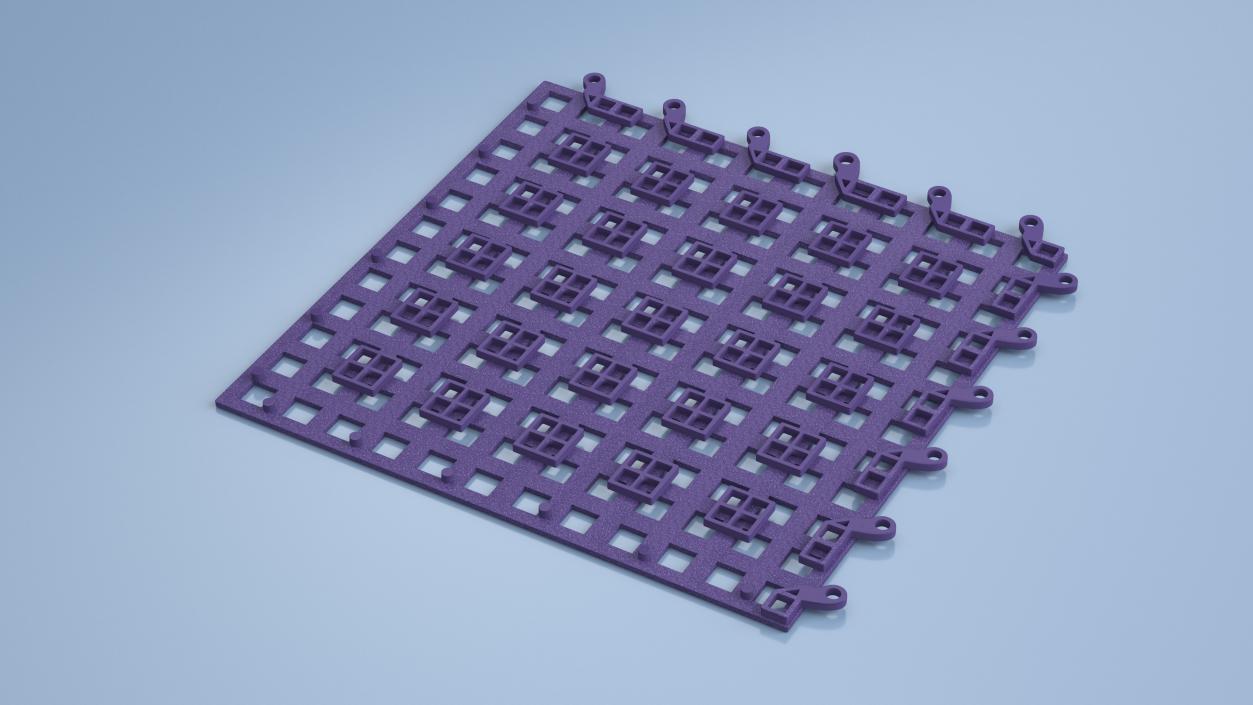 Plastic Floor Mat Tile Blue 3D