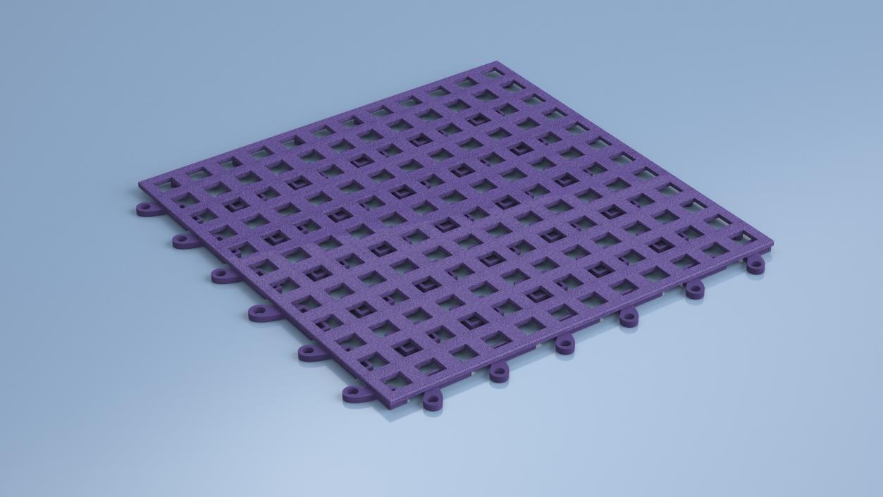 Plastic Floor Mat Tile Blue 3D