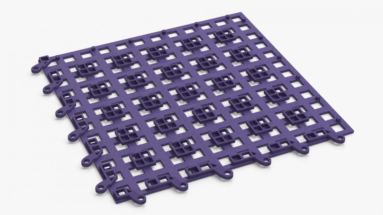 Plastic Floor Mat Tile Blue 3D