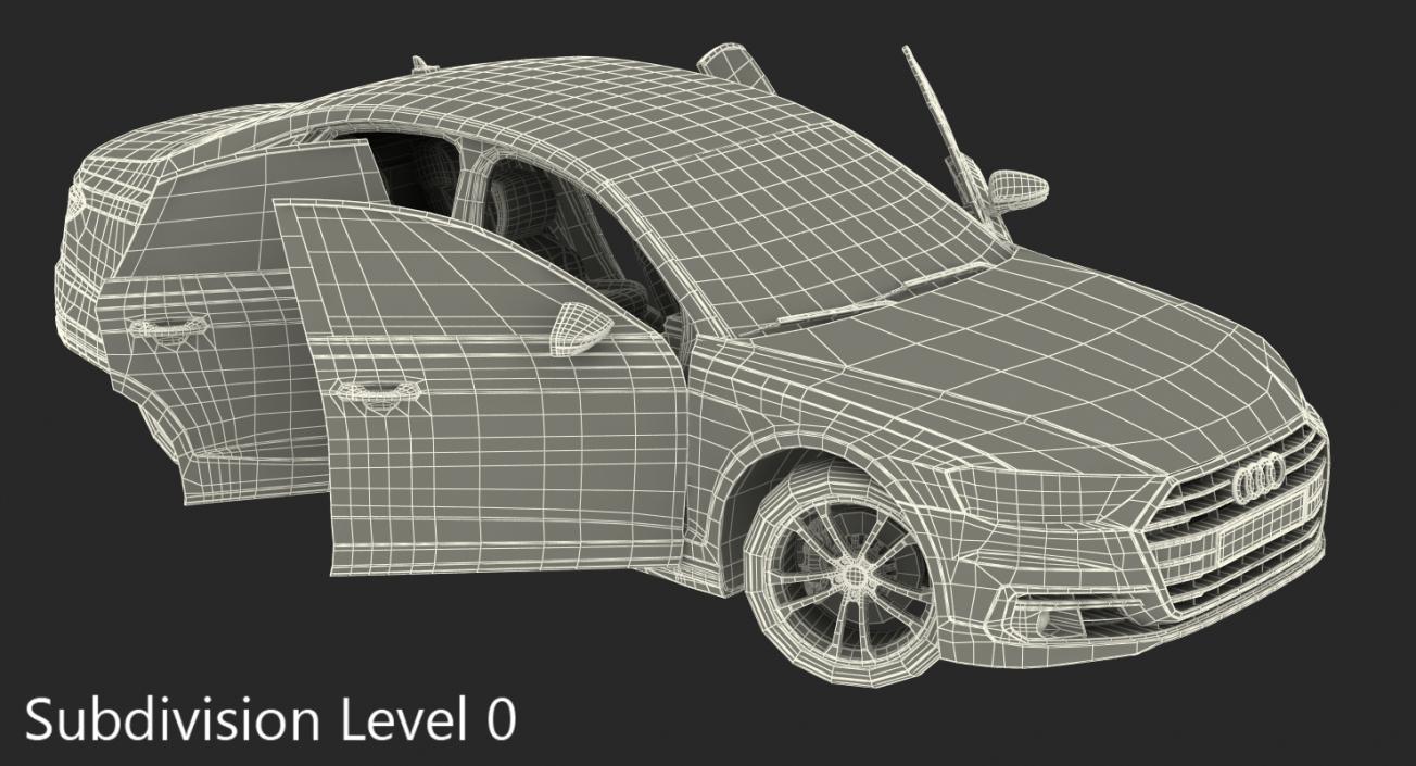 3D Audi A8 2018 Simple Interior model