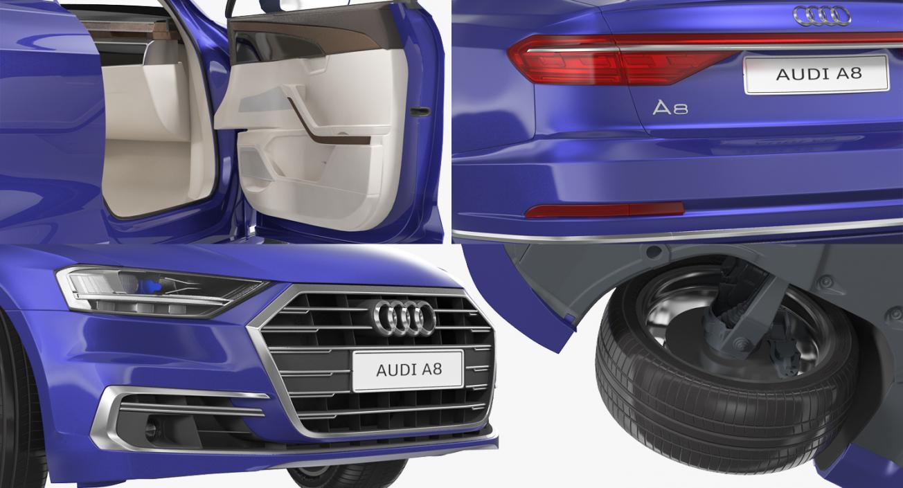 3D Audi A8 2018 Simple Interior model