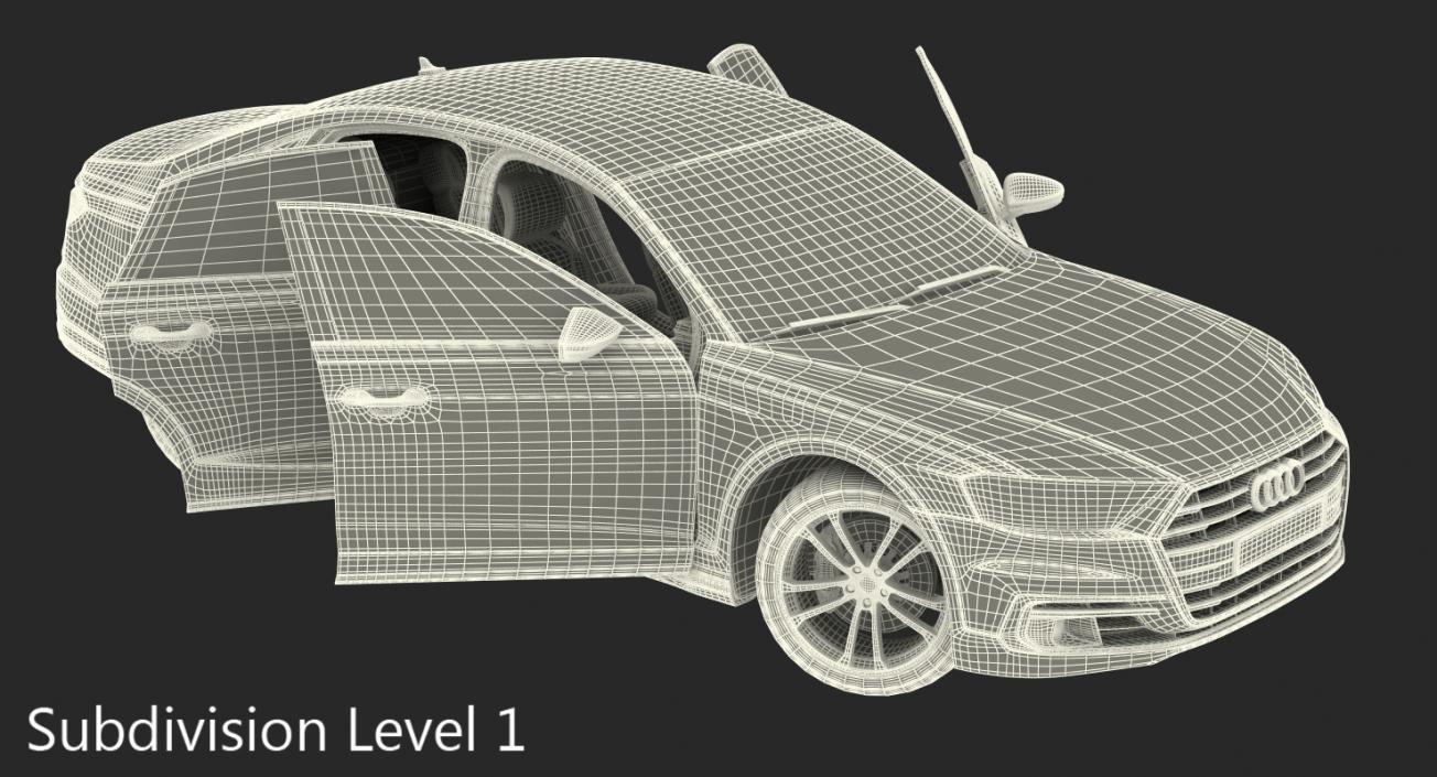 3D Audi A8 2018 Simple Interior model